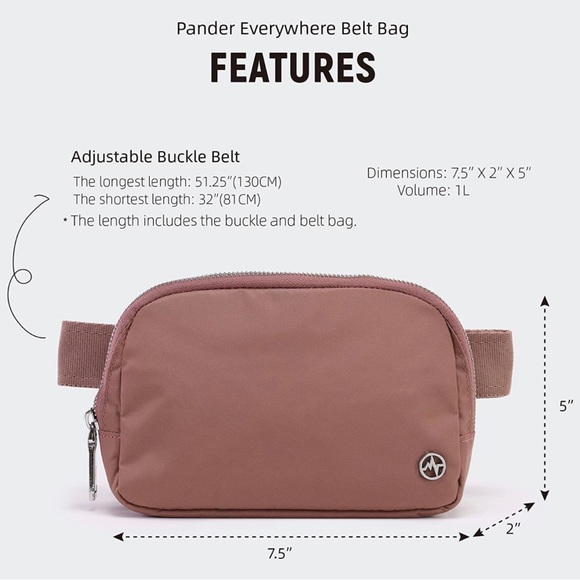 Everywhere Fanny Pack for Women with Adjustable Strap. Color=Dune. - Picture 5 of 6